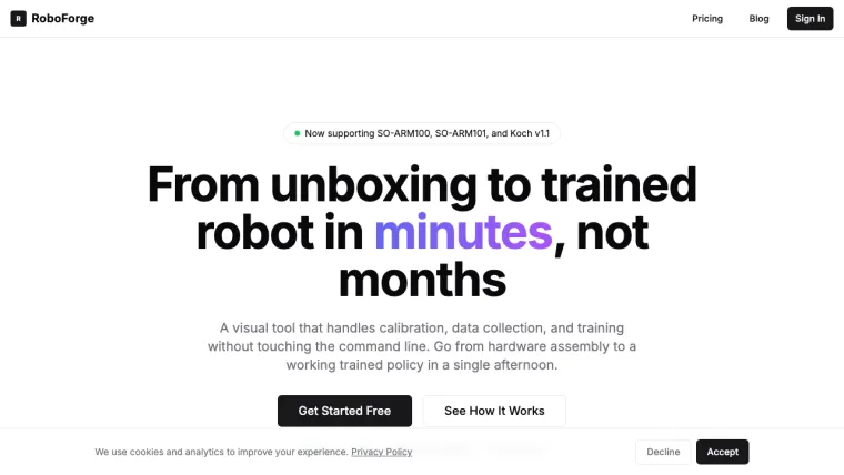 RoboForge live site