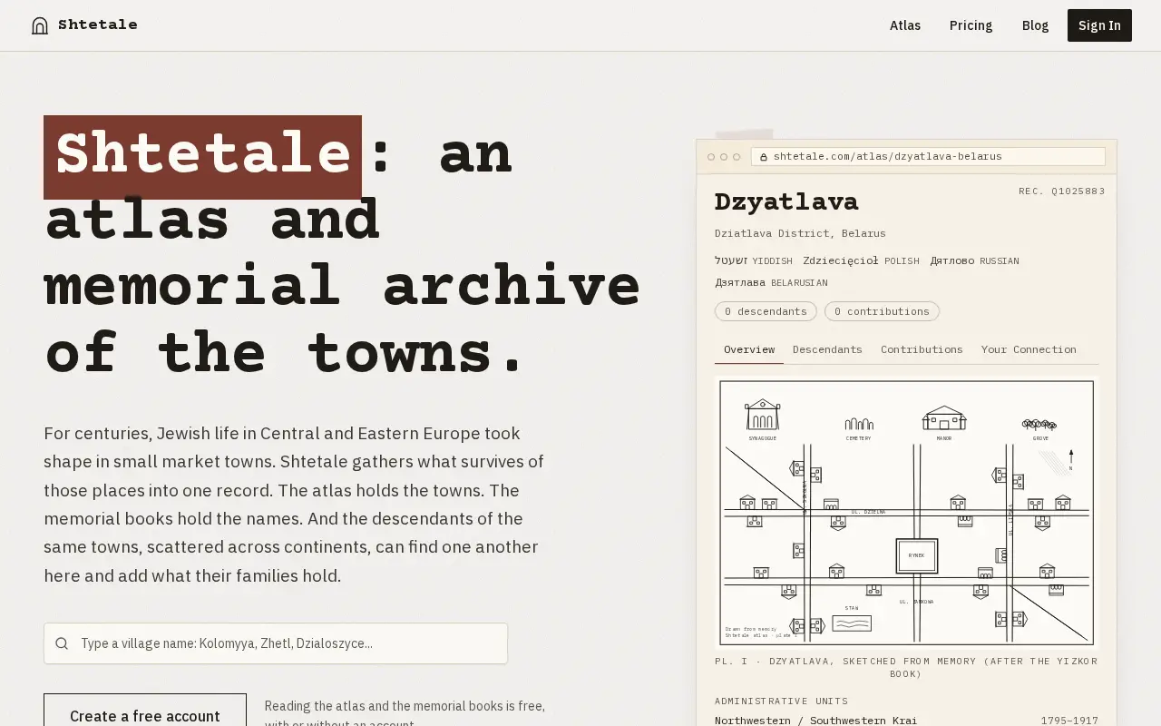Shtetale live site